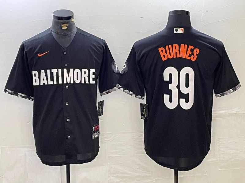 Men Baltimore Orioles #39 Burnes Black City Edition Nike 2024 MLB Jersey style 1